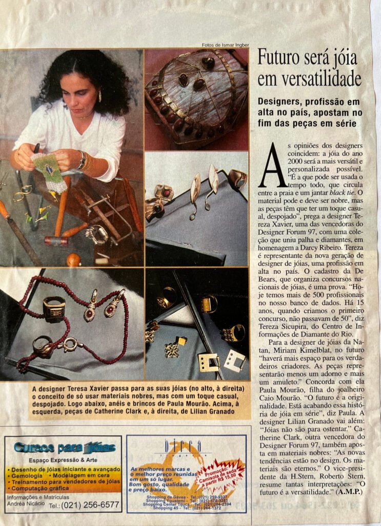 Futuro será joia em Versatilidade Jornal do Brasil Revista Domingo 1997