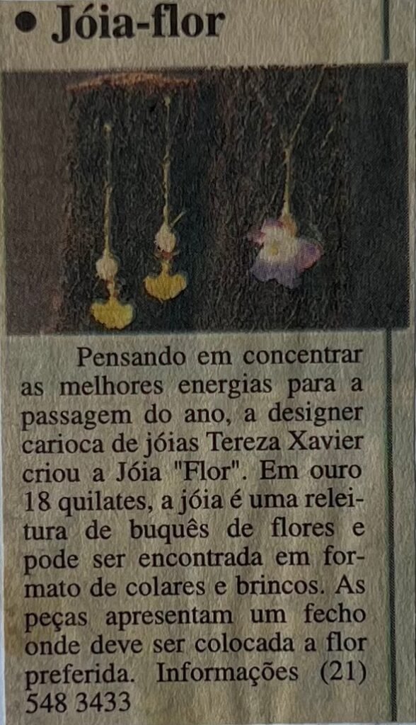 Jornal O Estado do Paraná Curitiba – Joia Flor