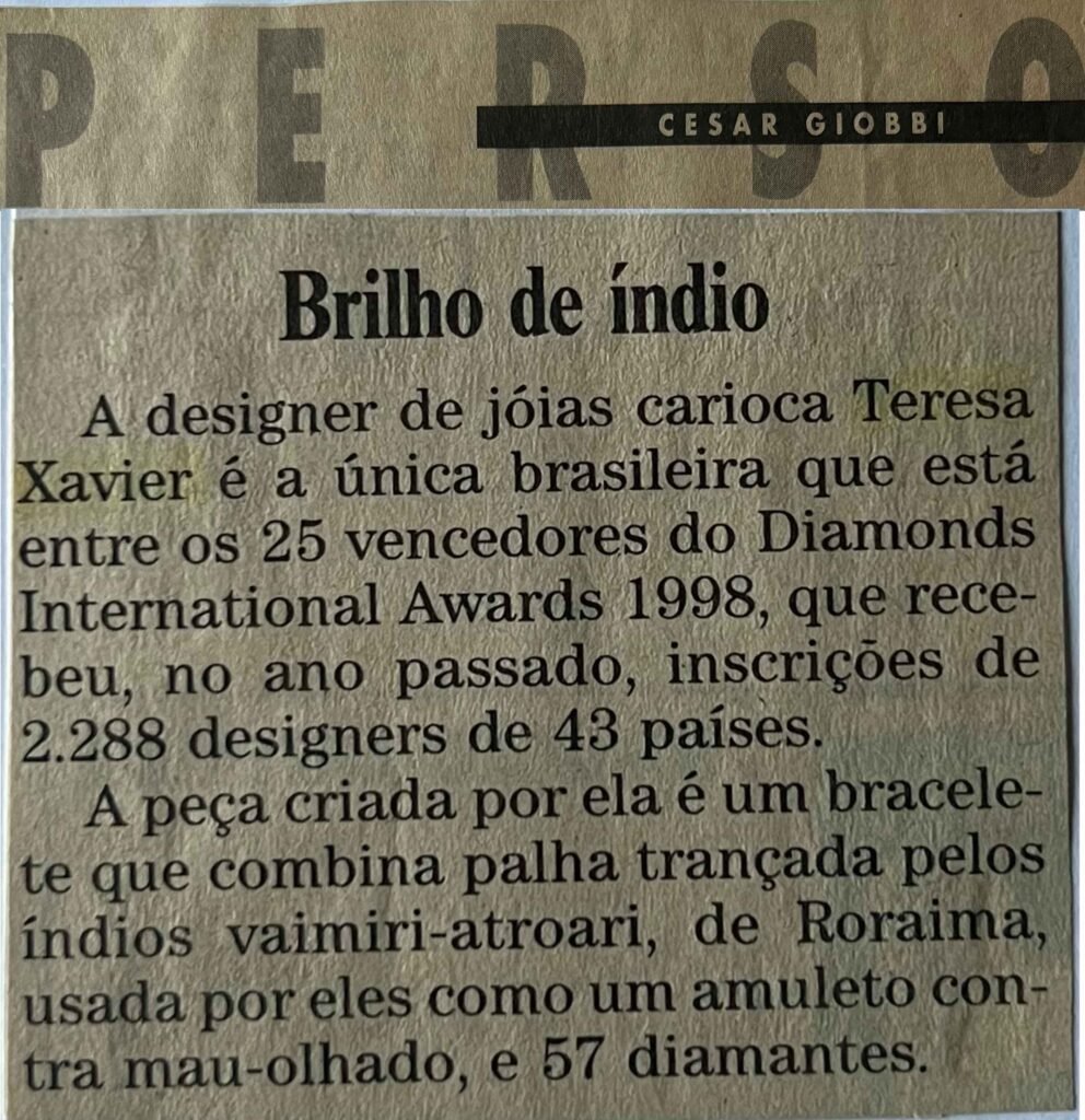 O Estado de São Paulo Coluna Pessoa 1998