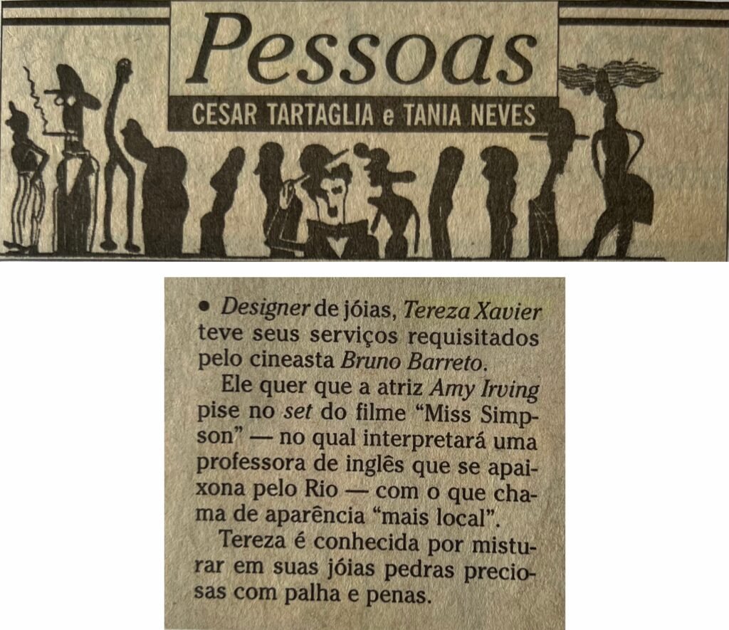 O Globo Caderno Principal Coluna Pessoas 1998