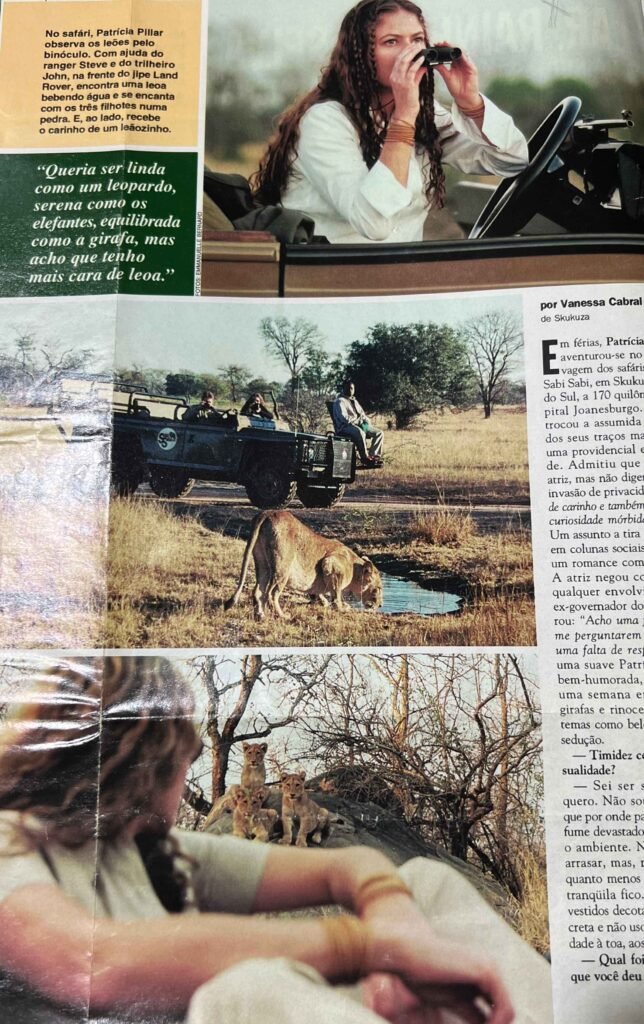 Revista Caras Patrícia Pilar nas Savanas da Africa 1997