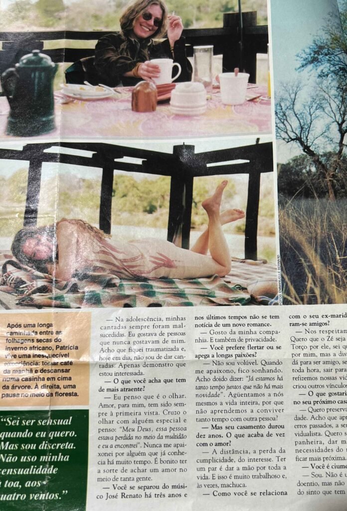 Revista Caras Patrícia Pilar nas Savanas da Africa 1997