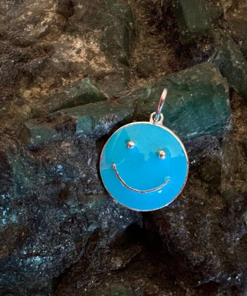 Pingente Smile Médio Azul Turquesa